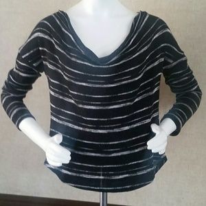 Black With Silver Stripes Top by Apt 9 Size M